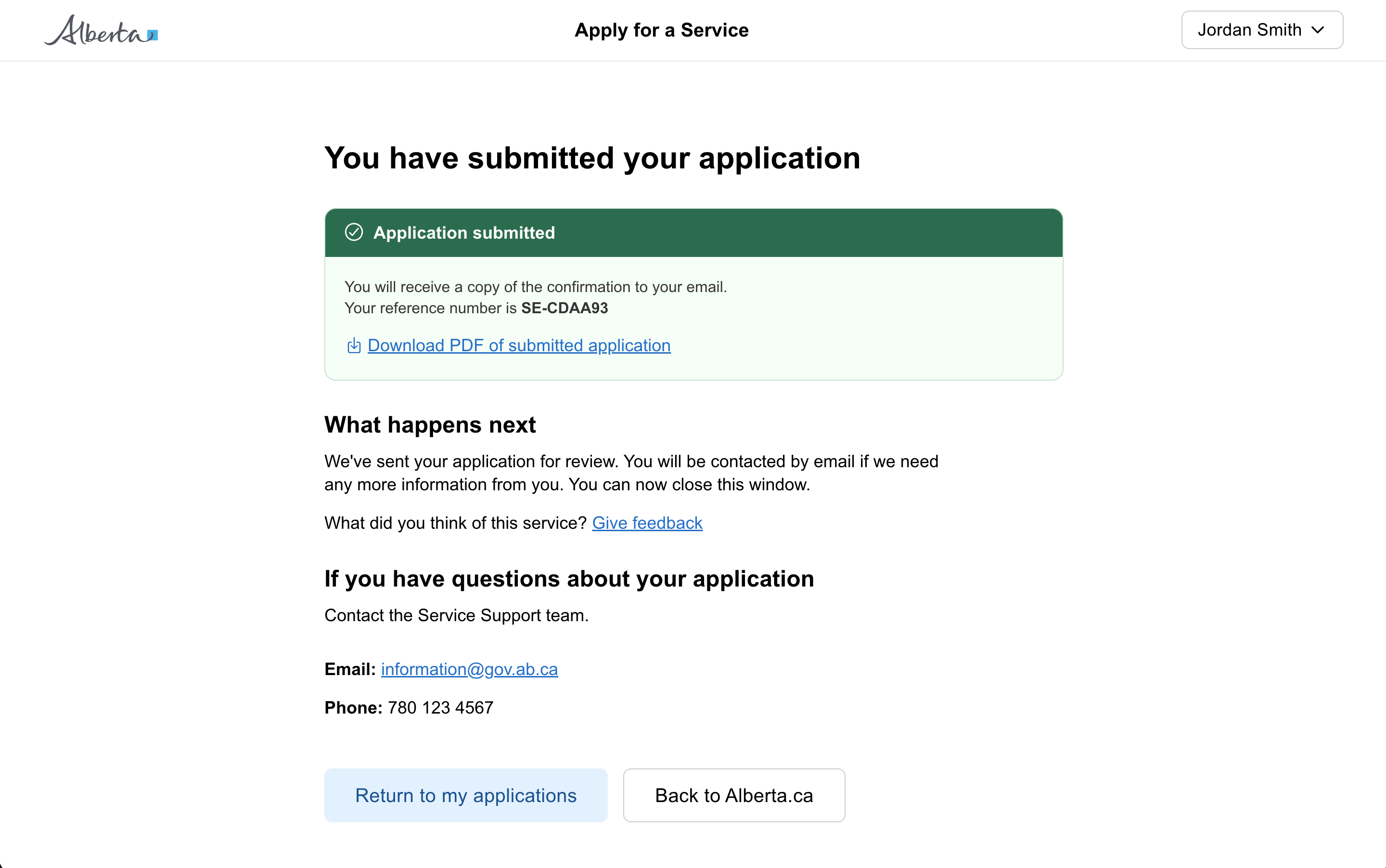 Public form result page
