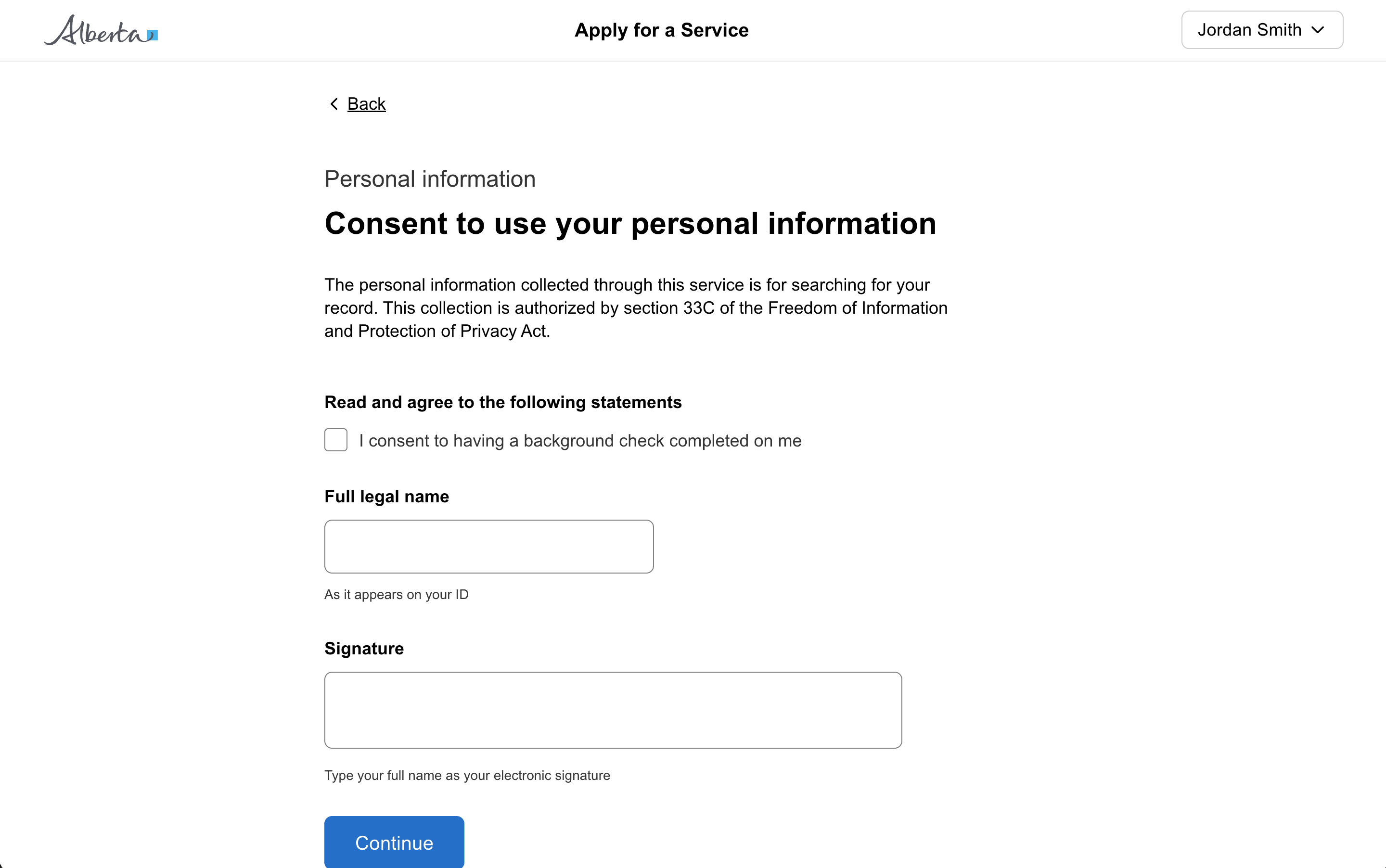 Public form question page