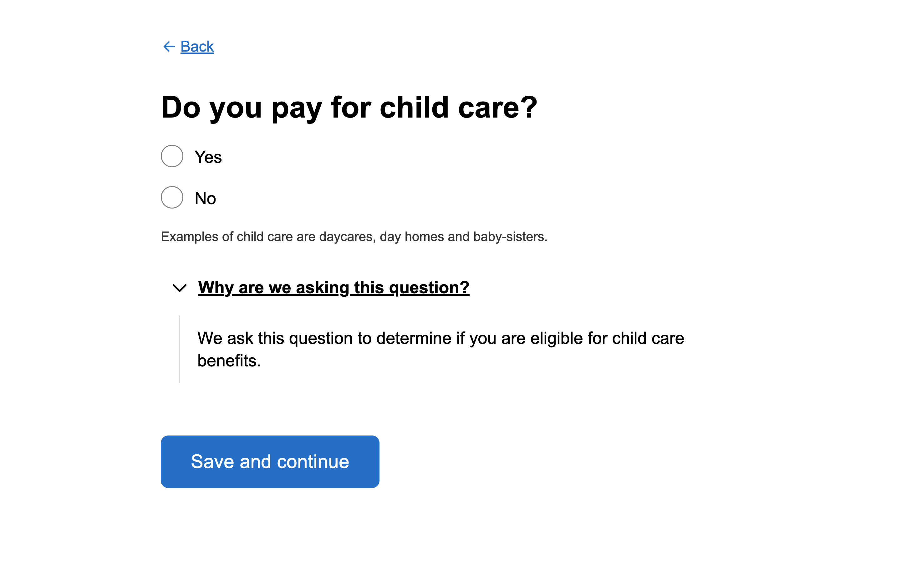 Question page with expandable Details for additional help