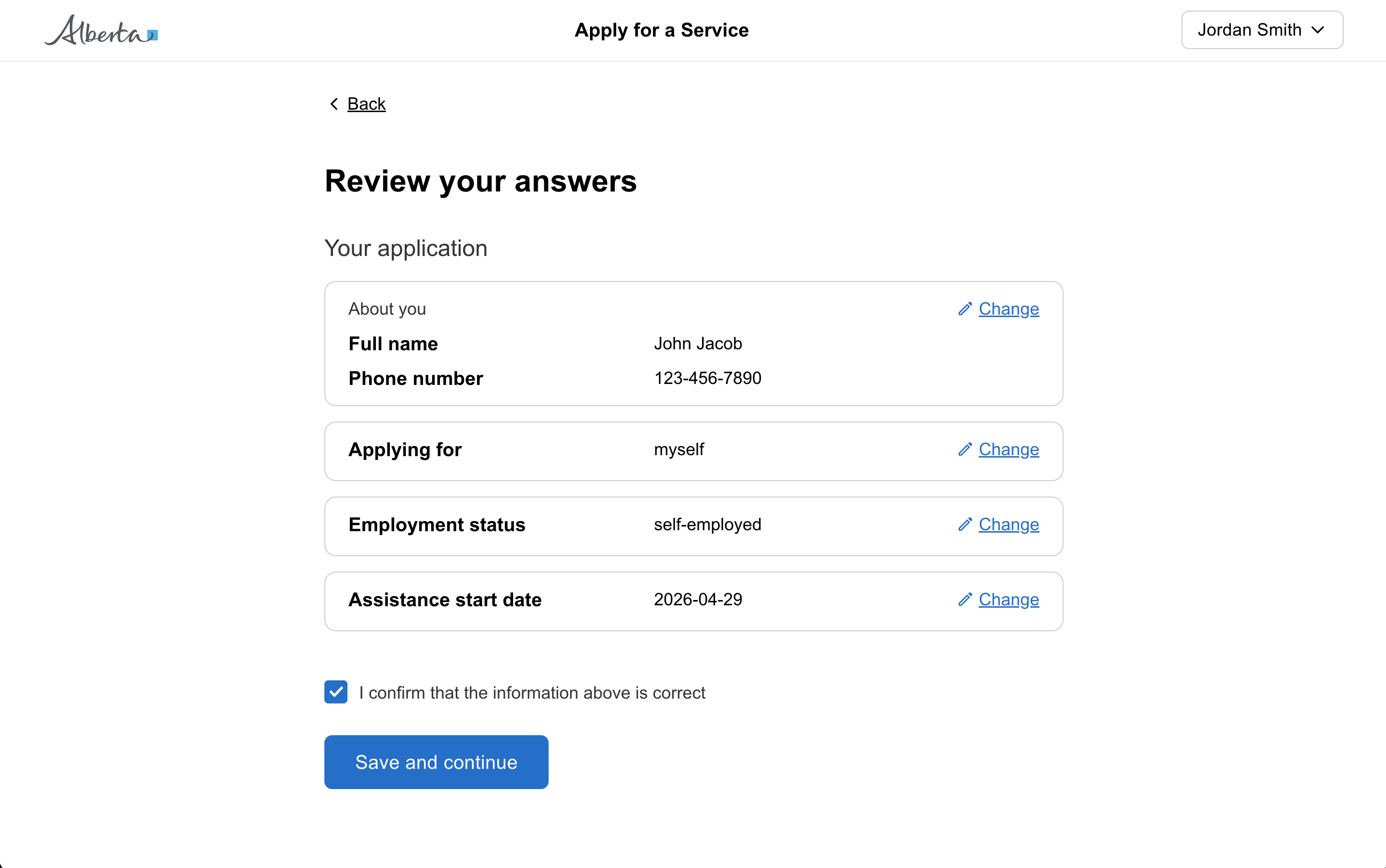 Public form review page